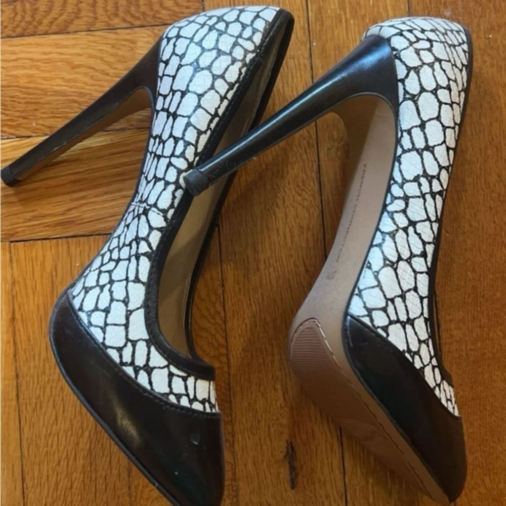 French Connection Black White Pumps Heels Size 6.5